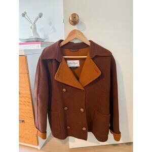 Max Mara Brown Wool Alpaca Angora Jacket ✨ Made in Italy Vintage Coat